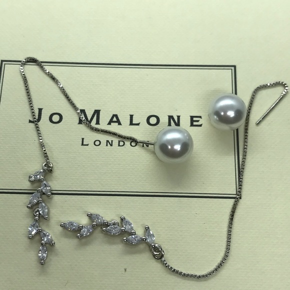 🌟 Sterling Silver Pearl Long Earrings - Picture 4 of 4